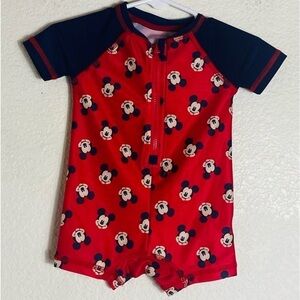 Disney Baby Mickey RashGuard Onesie Size: 0/3 M
